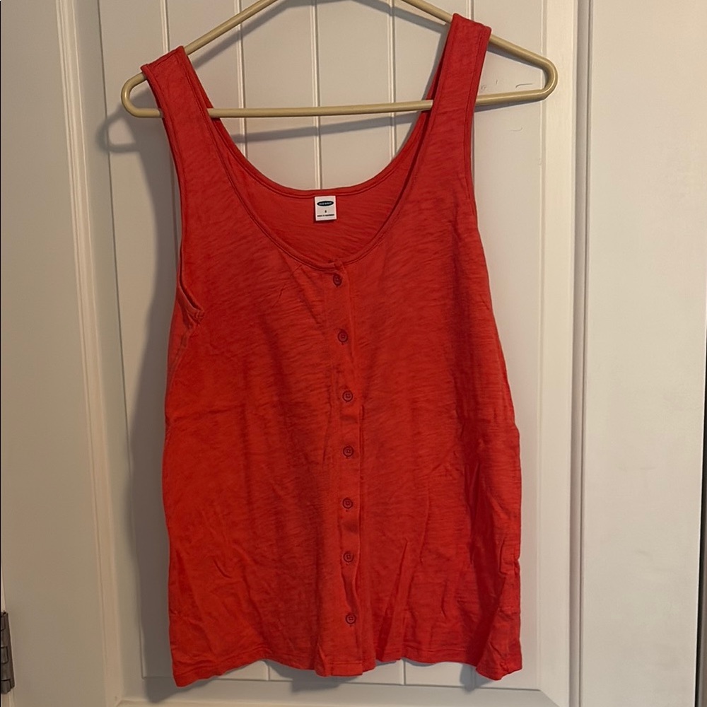 Old Navy Women's Coral Button-Front Tank Top